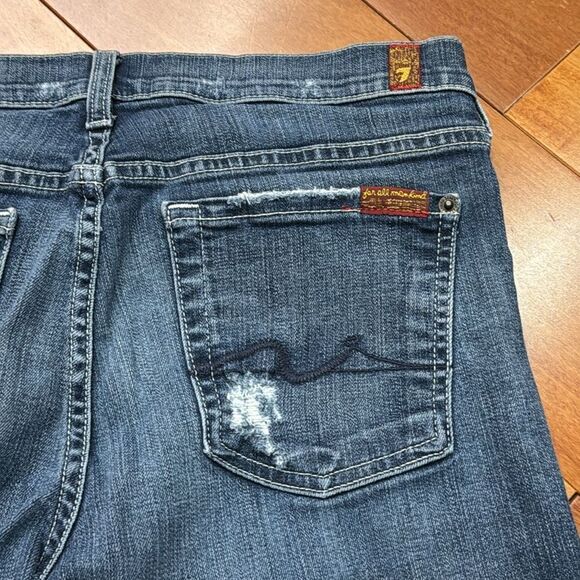 7 for all mankind women’s Distressed Denim Shorts size 28 - Picture 4 of 11